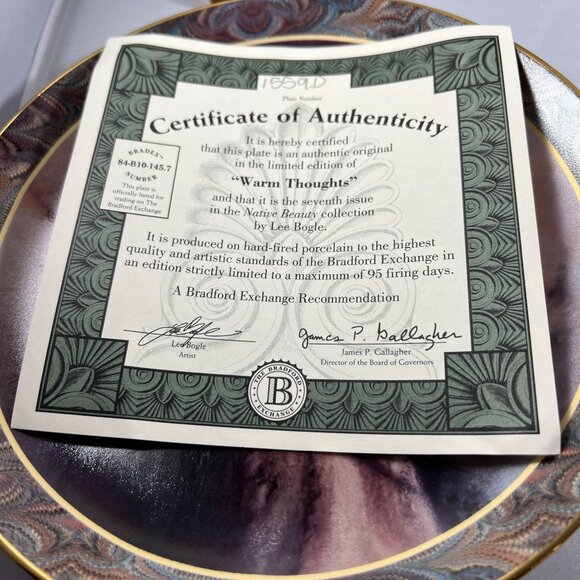 Set of 4 Plates Bradford Exchange - Native Beauty - Native American Inspired - W - Picture 9 of 10